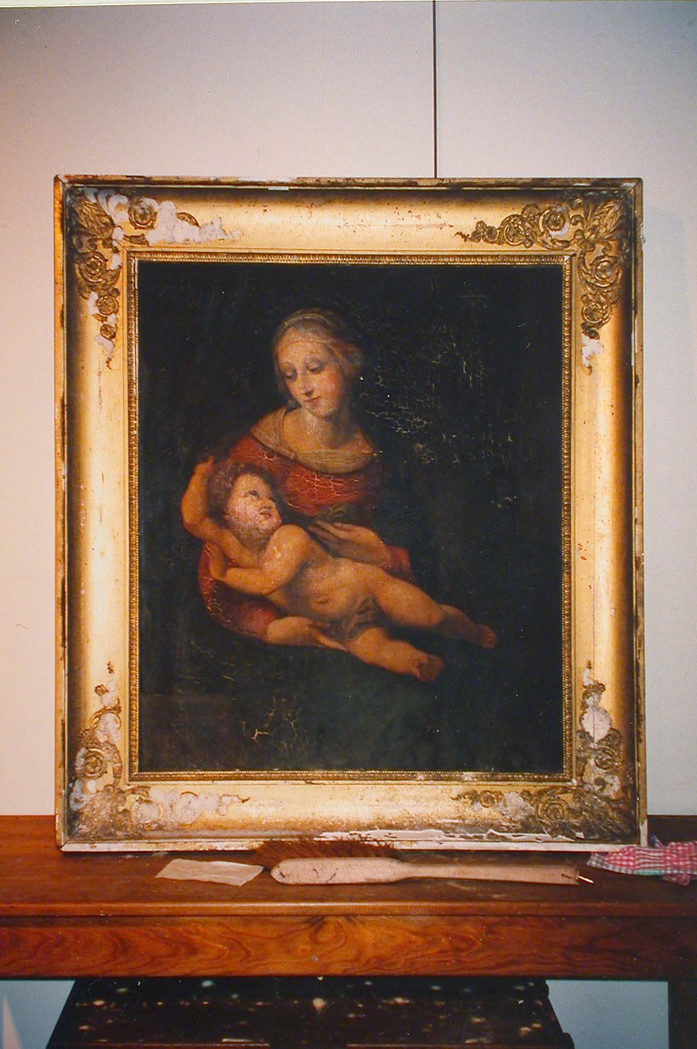 tableau et son cadre : Vierge à l'Enfant dite Madonne Bridgewater
