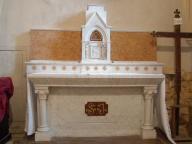 autel secondaire de saint Joseph : autel, gradin d'autel et tabernacle architecturé