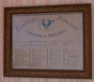 tableau commémoratif de la guerre de 1914-1918