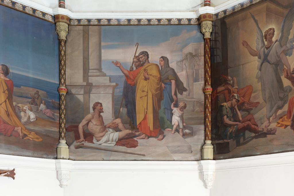 ensemble de cinq tableaux : vie de saint Pierre