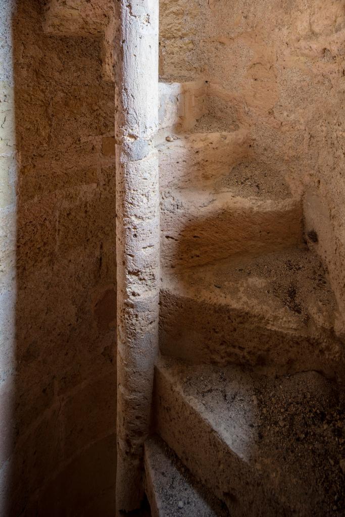 Tourelle d'escalier, vue intérieure.