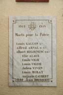 tableau commémoratif des morts de la guerre de 1914-1918 et de la guerre de 1939-1945