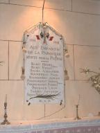 plaque commémorative des morts de la guerre de 1914-1918