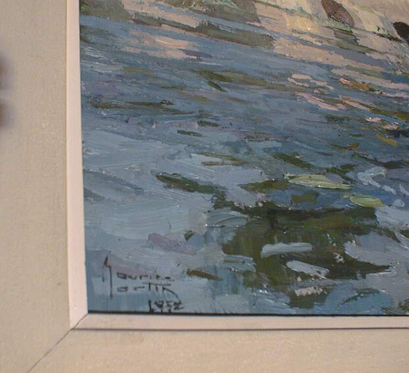 tableau et son cadre : Les bords du Loing