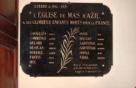 plaque commémorative des morts de la guerre de 1914-1918