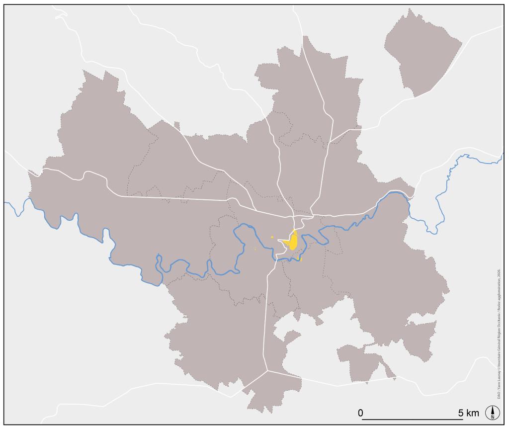 présentation de l'aire d'étude : Rodez et son agglomération au 20e