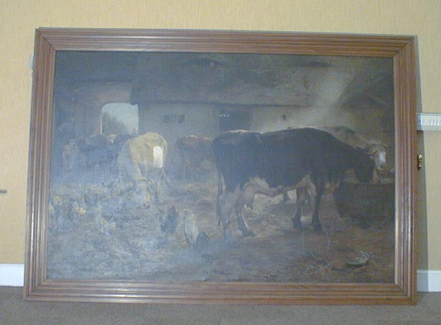 tableau et son cadre : Cour de ferme