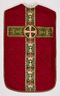 chasuble rouge avec voile de calice et bourse de corporal (n° 36)