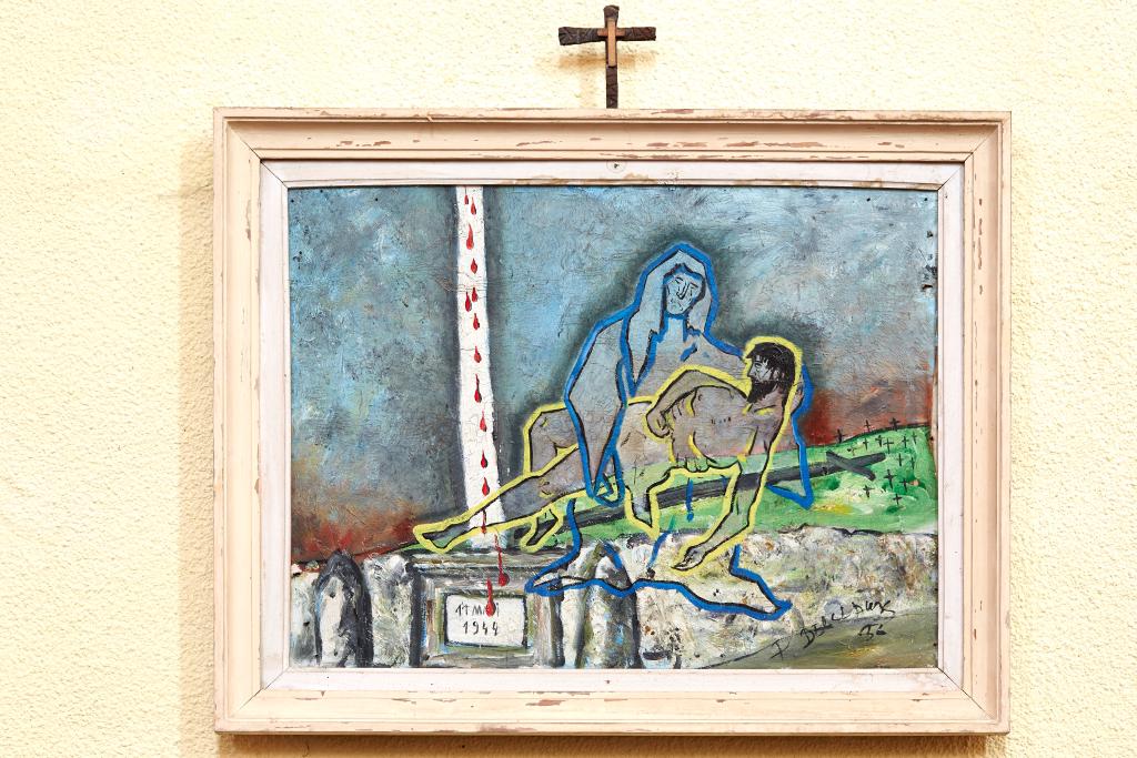 chemin de croix : ensemble de 14 tableaux