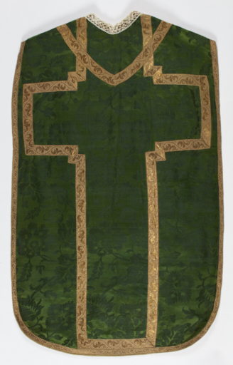 Chasuble verte avec étole et voile de calice