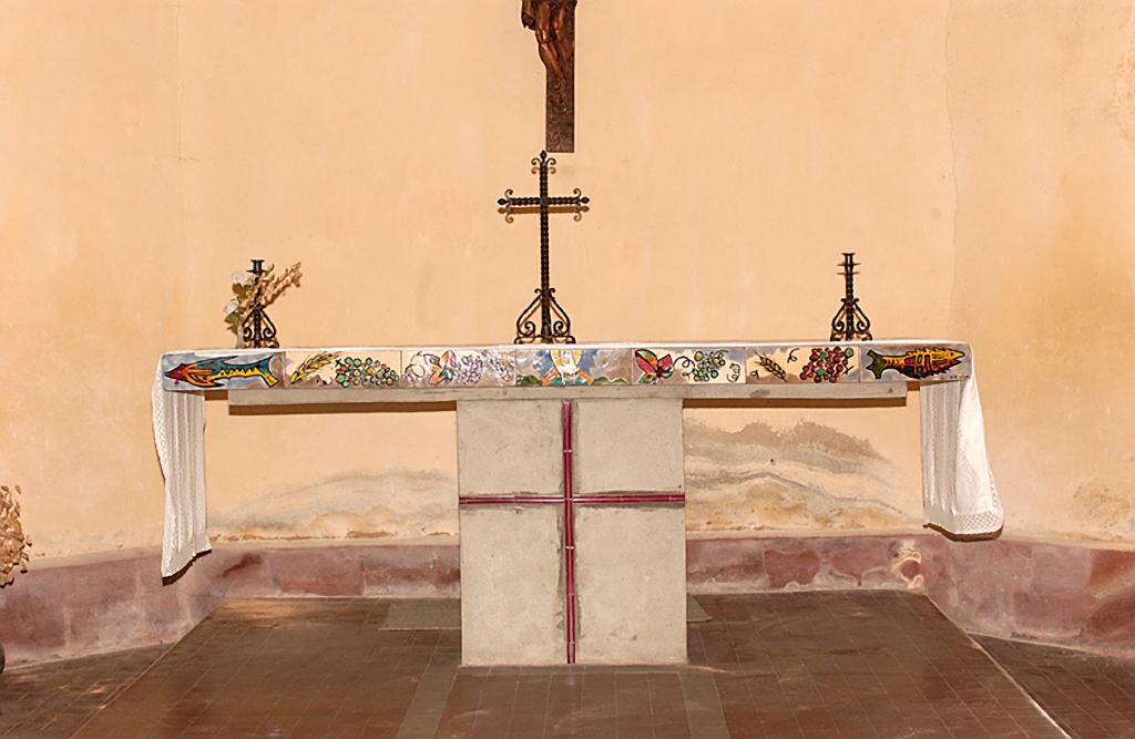 maître-autel (autel table) : Symboles eucharistiques