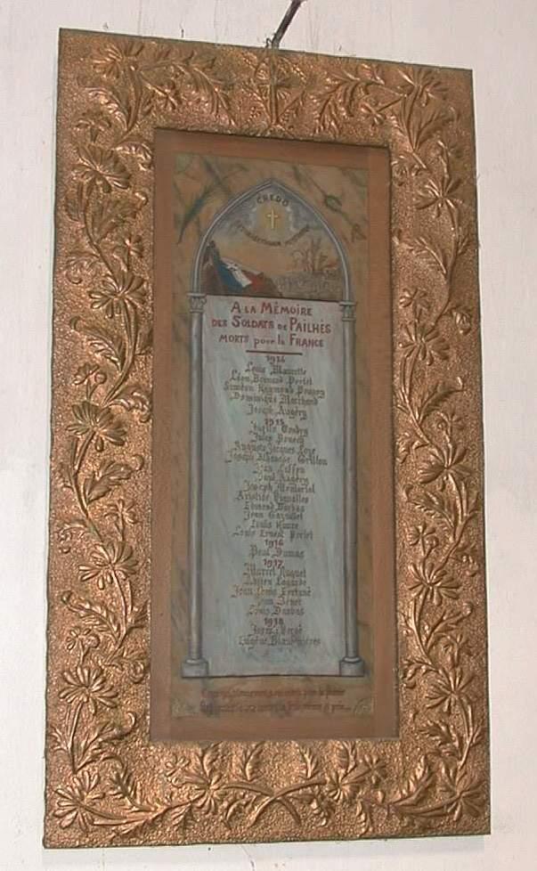 tableau commémoratif de la guerre de 1914-1918