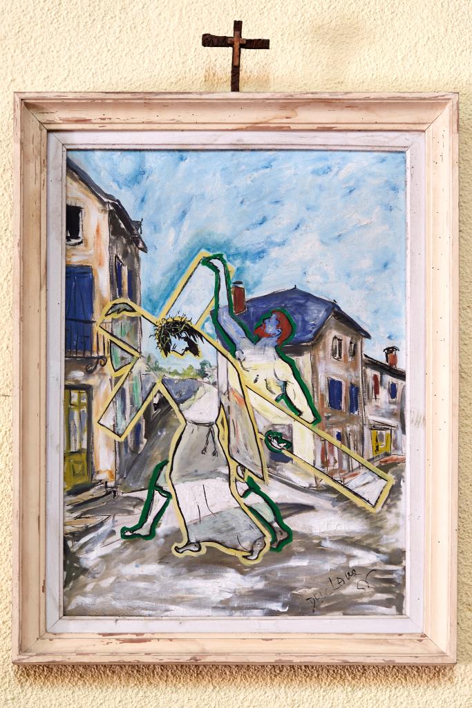chemin de croix : ensemble de 14 tableaux