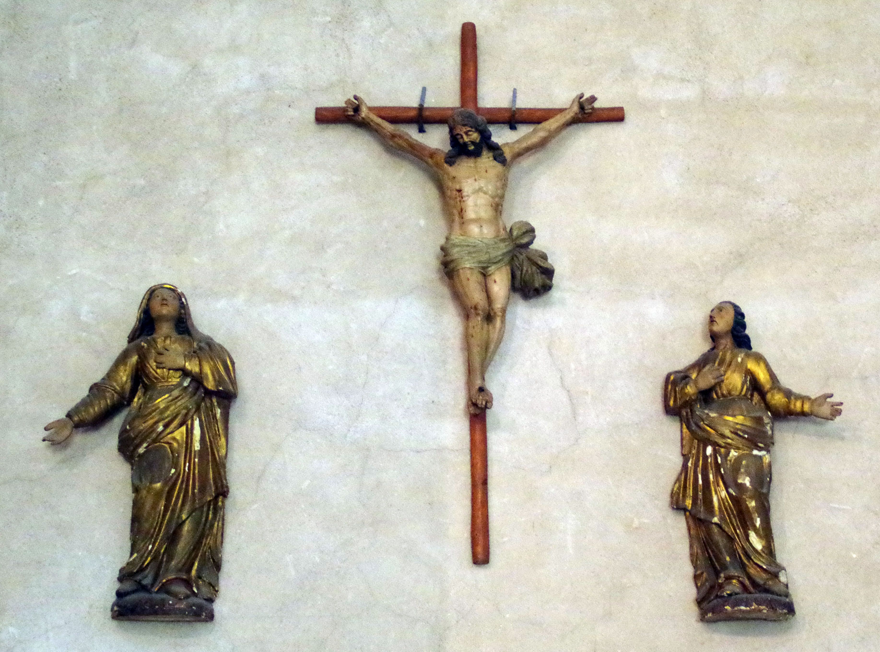 deux statues en pendant : Vierge, saint Jean