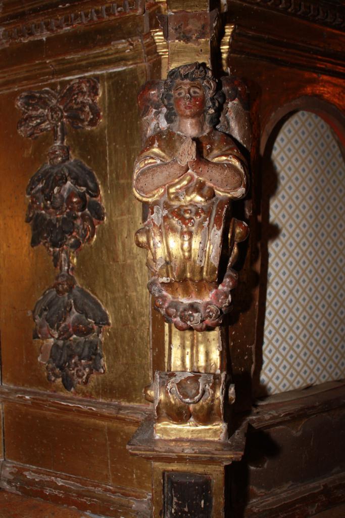 autel secondaire de saint Lizier, retable, tabernacle, statue : saint Lizier, 6 chandeliers
