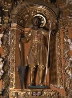 trois statues : saint Gaudérique, saint Roch, saint François d'Assise