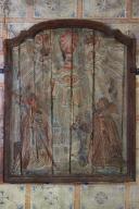 bas-relief (panneau sculpté) : Apparition du Saint-Sacrement à saint Martin et saint Antoine abbé