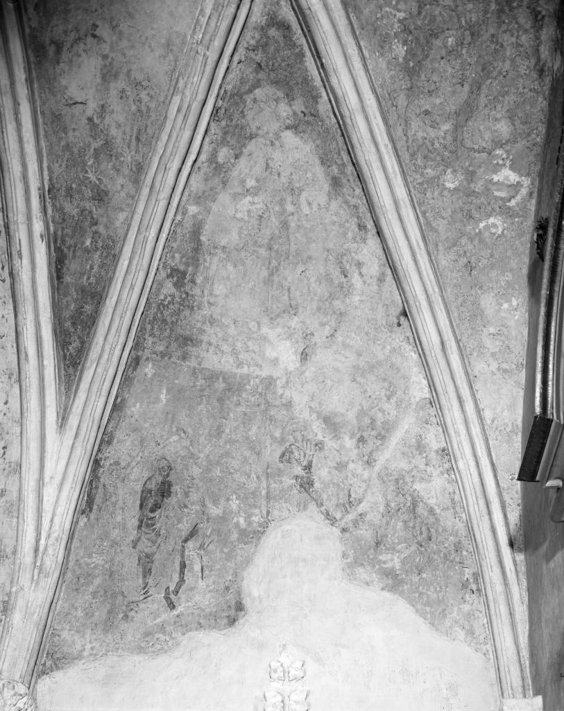 peinture monumentale de la rencontre des trois morts et des trois vifs