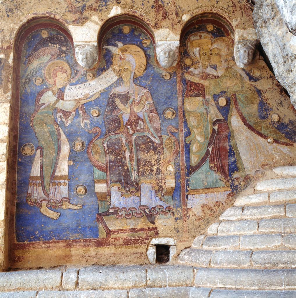 peinture monumentale de l'Annonciation et de la Visitation