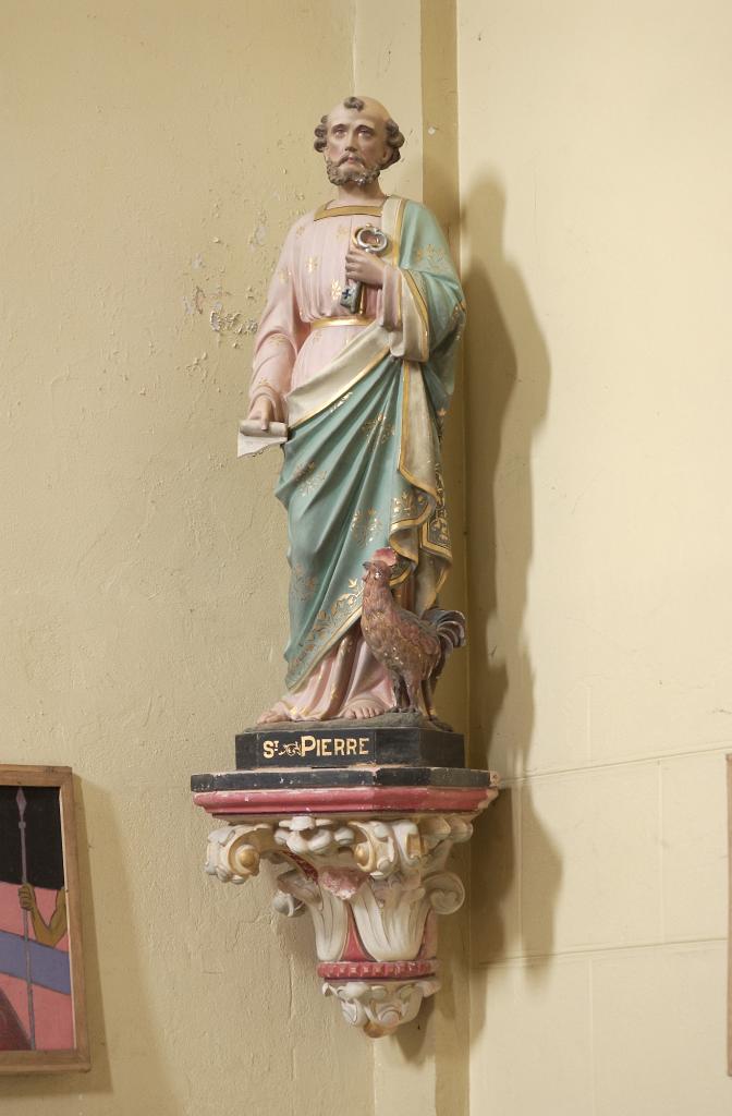 statue (petite nature) et sa console : Saint Pierre