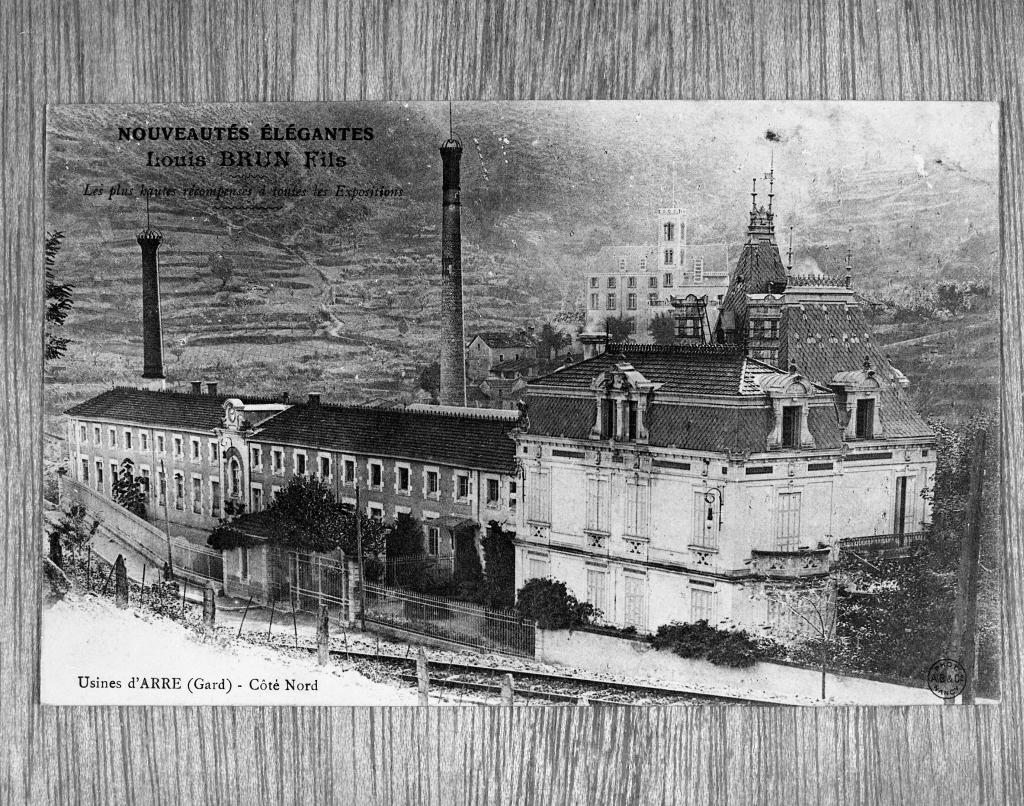 usine de bonneterie de soie et de coton Brun, puis Brun d'Arre