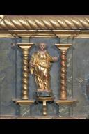 statues (2) (statuette, en pendant) : Saint Marcel, Saint Paul