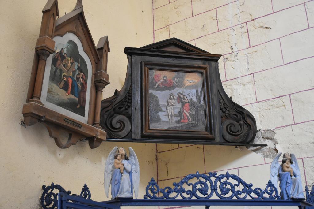 tableau et son cadre architecturé : le Baptême du Christ