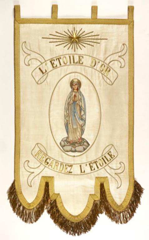 Bannière blanche de Notre-Dame de Lourdes (n° 49)
