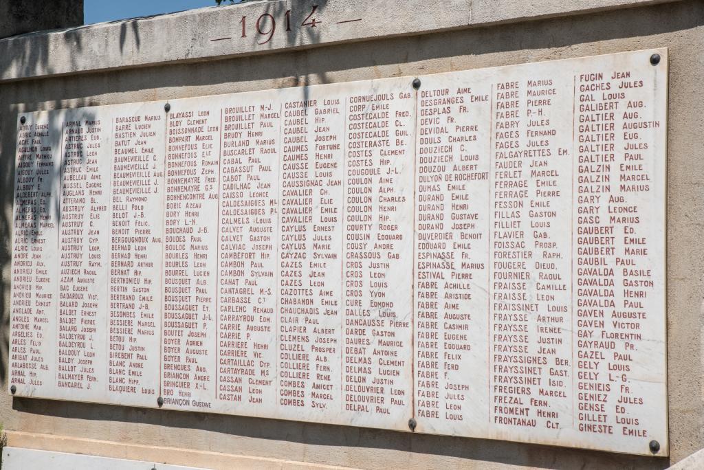 monument aux morts de la guerre de 1914-1918 et de la guerre de 1939-1945, de la guerre d'Indochine et de la guerre d'Algérie