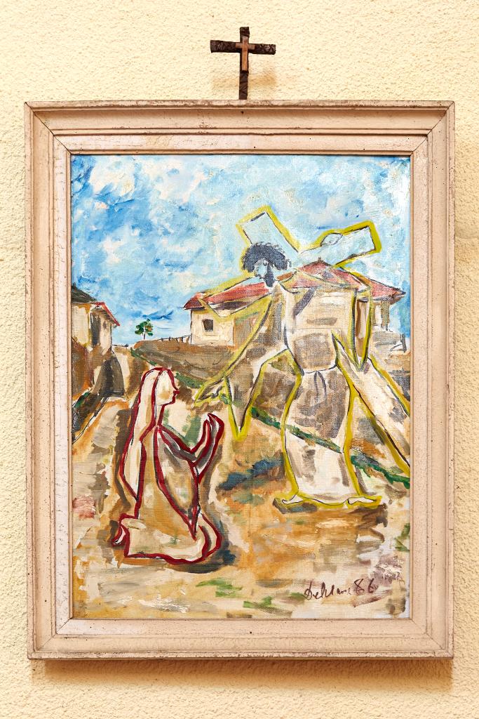 chemin de croix : ensemble de 14 tableaux