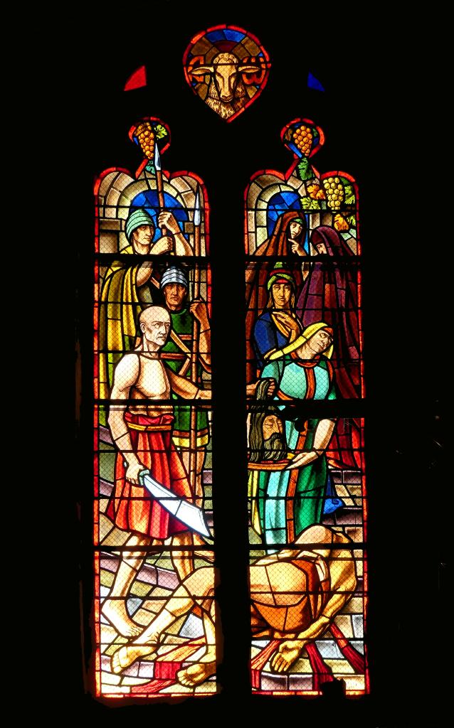 verrière : la Décollation de saint Jean-Baptiste
