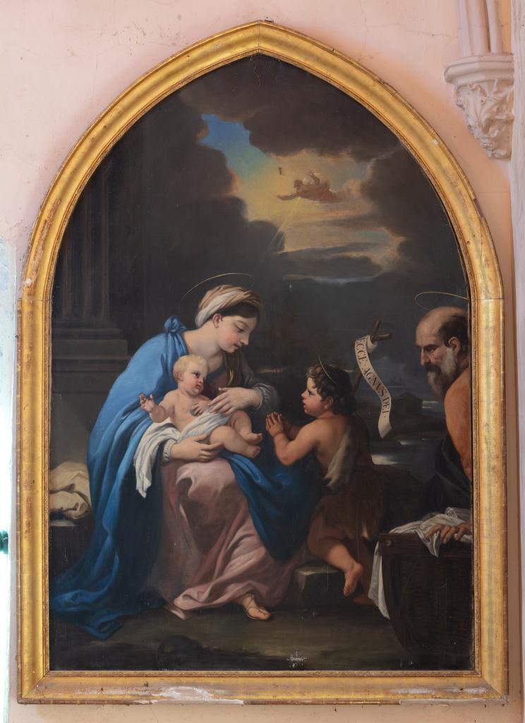 Tableau : sainte famille avec saint Jean Baptiste