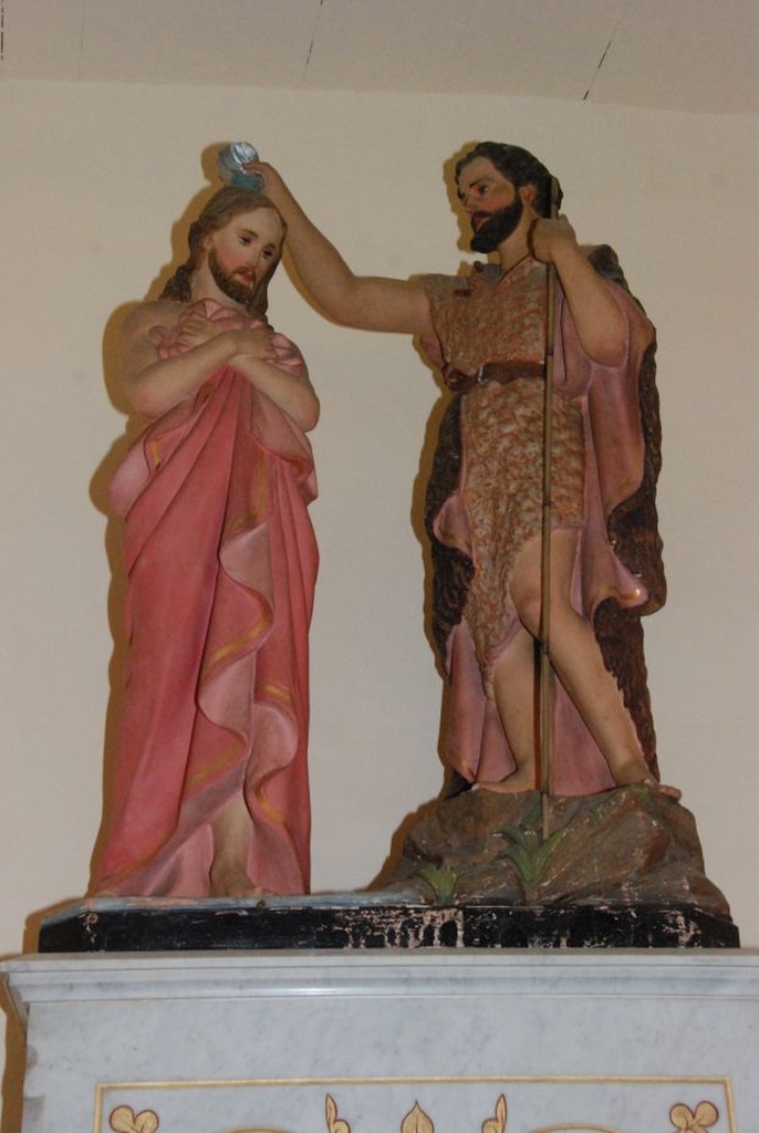 statue: le baptême de Jésus par saint Jean-Baptiste