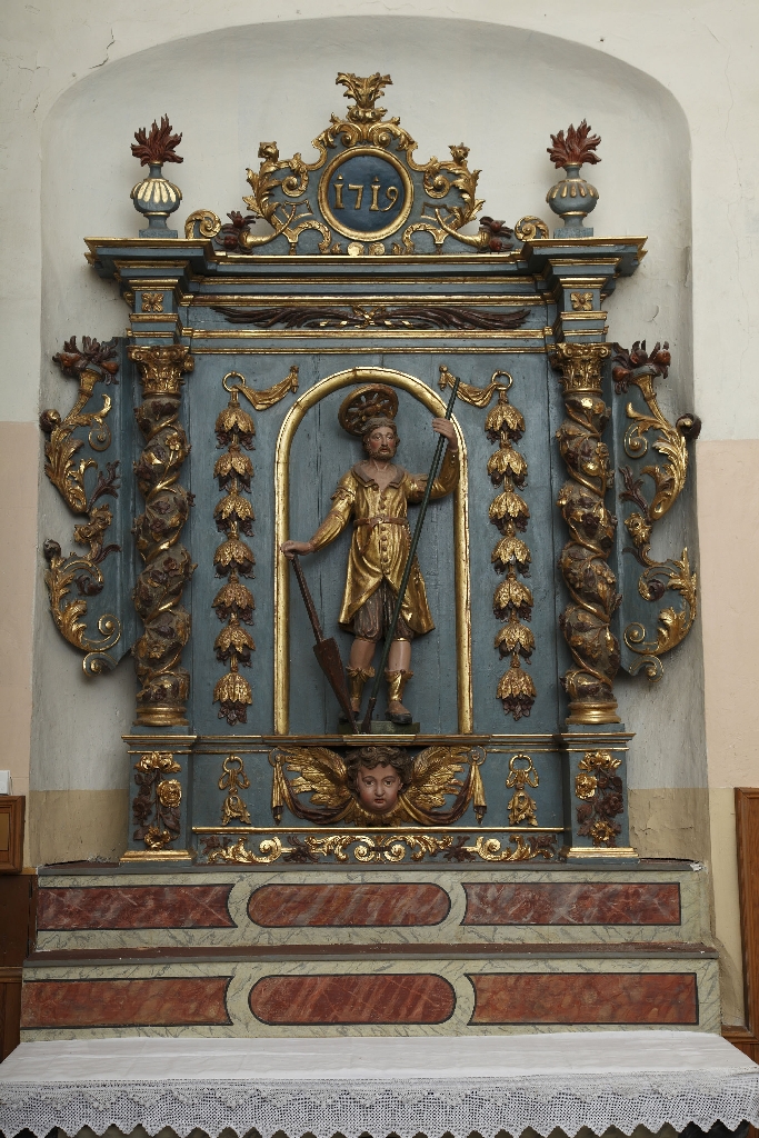 retable ; statue de saint Isidore ou saint Gaudérique