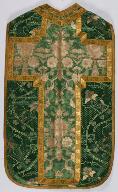 Chasuble verte avec étole, manipule et bourse de corporal