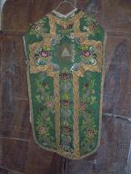 chasuble, étole de clerc, manipule, voile de calice, bourse de corporal : ornement vert 1