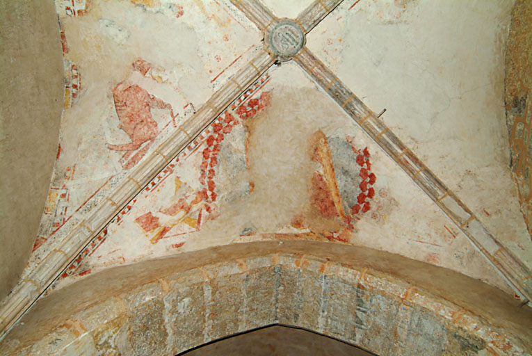 ensemble de deux peintures monumentales ; La Passion et la Résurrection
