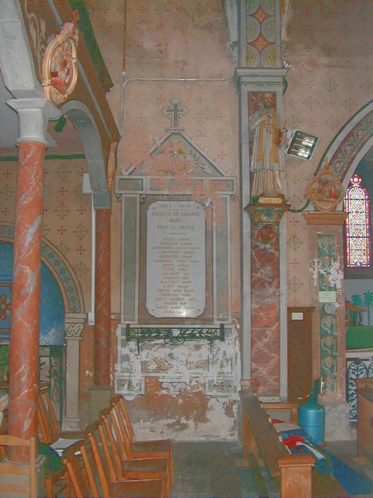 ensemble du monument aux morts de la guerre de 1914-1918, de la peinture et de la plaque commémorative