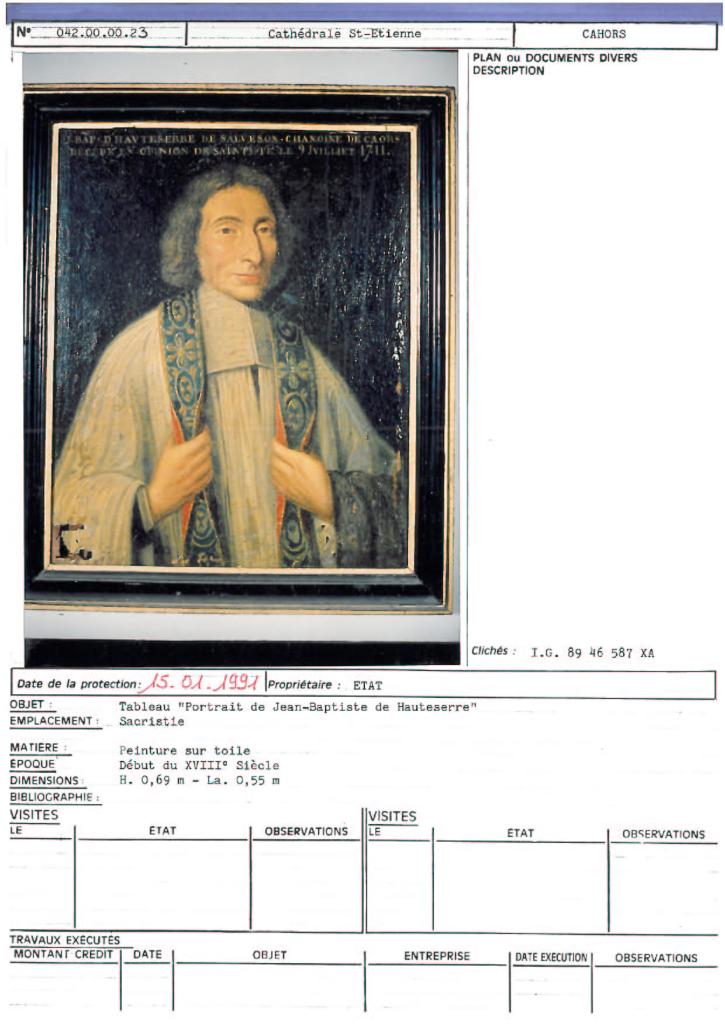 tableau : Portrait de Jean-Baptiste de Hauteserre