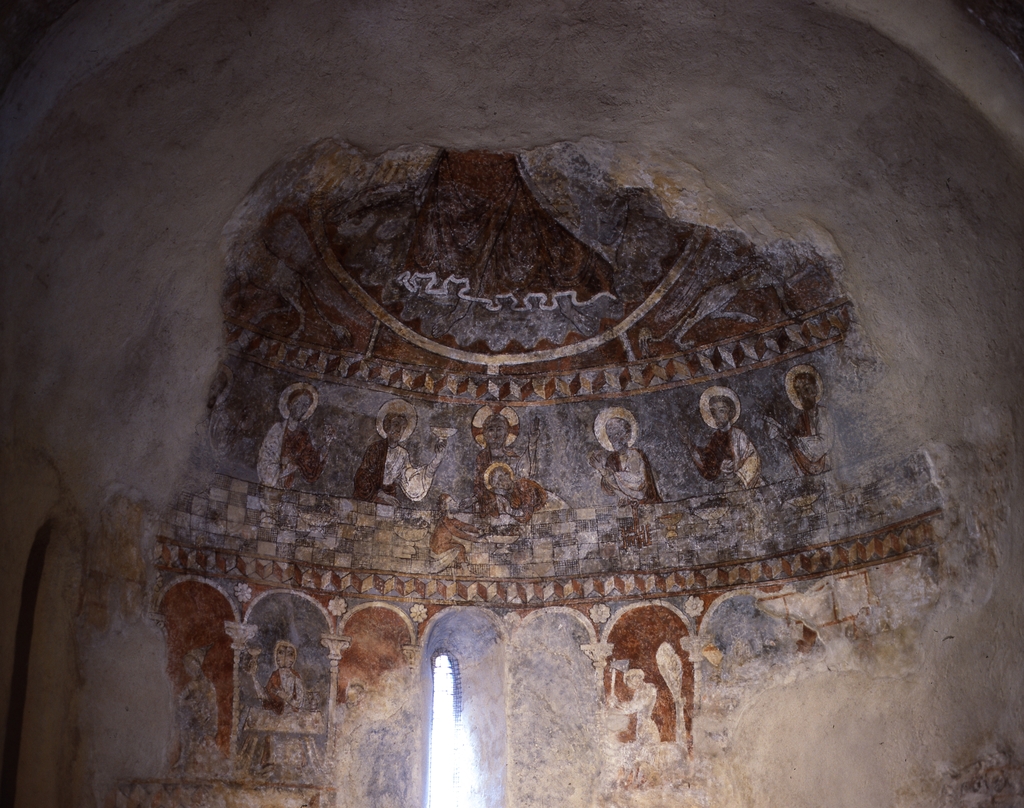 Peintures monumentales : Cène (la), mois de l'Année (les), Christ en majesté