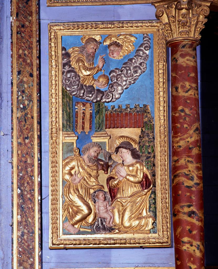 ensemble de 2 reliefs : Nativité, Adoration des Mages