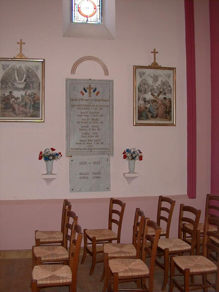 plaques commémoratives de la guerre de 1914-1918 et de la guerre de 1939-1945