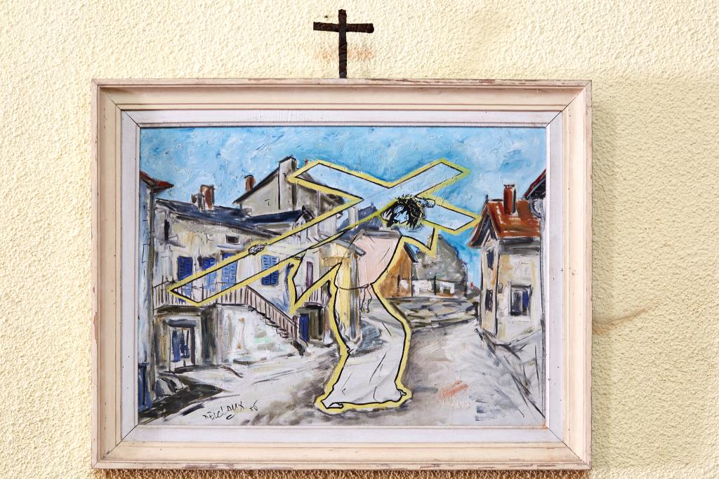 chemin de croix : ensemble de 14 tableaux