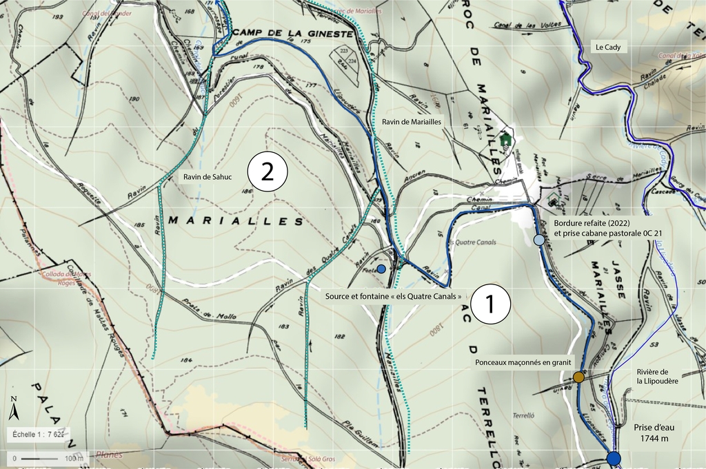 Ensemble des ouvrages hydrauliques de la commune de Casteil