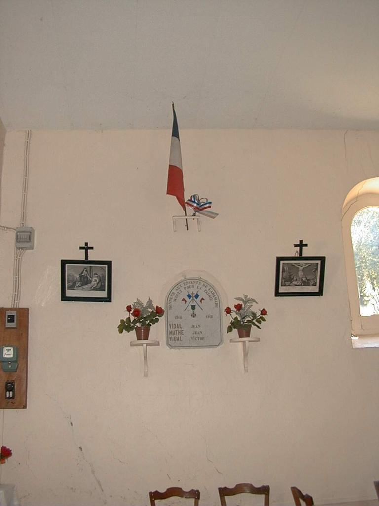 plaque commémorative des morts de la guerre de 1914-1918