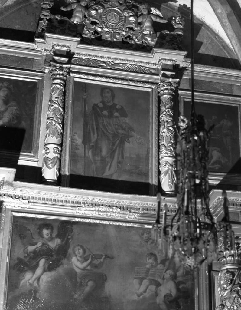 trois tableaux : saint Jacques, décollation de saint Jean-Baptiste, sainte