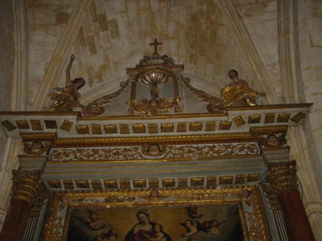retable et tableau de la Dernière communion de saint François d'Assise en présence de la Vierge à l'Enfant