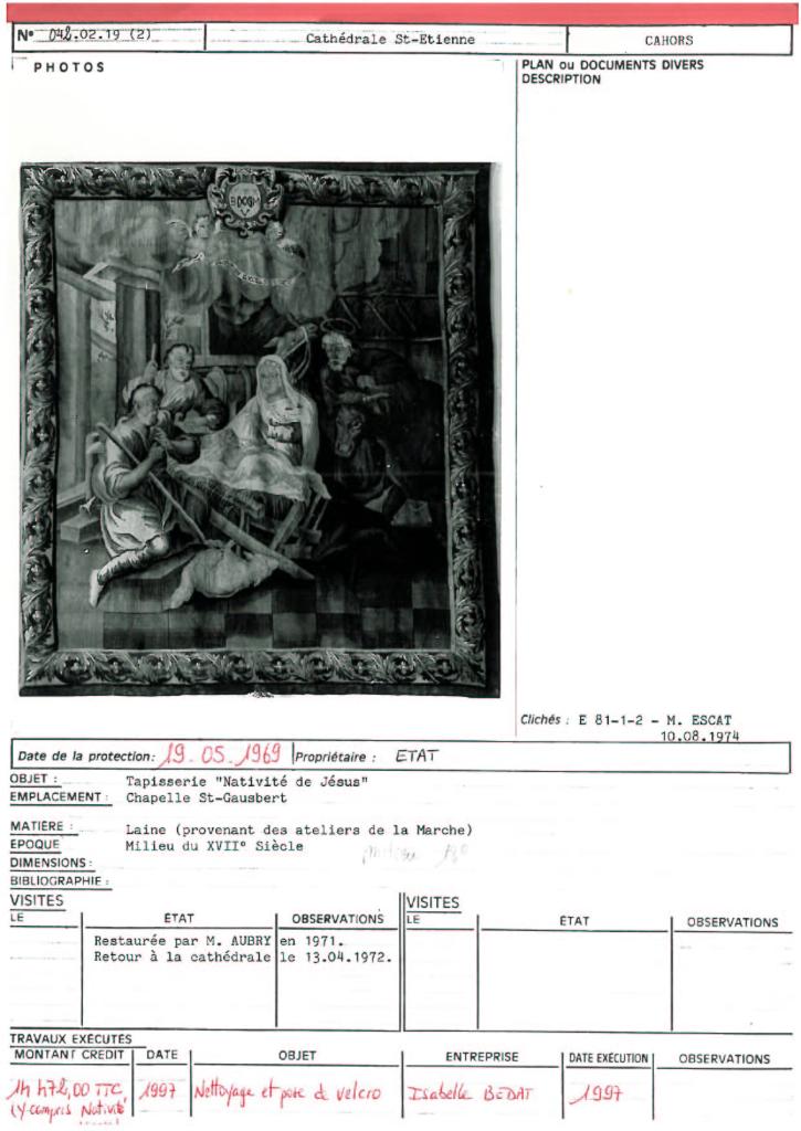 pièce murale : Adoration des Bergers