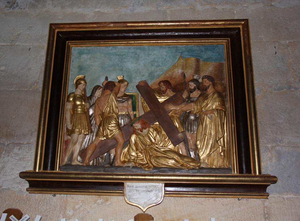 chemin de croix : ensemble de quatorze bas-reliefs