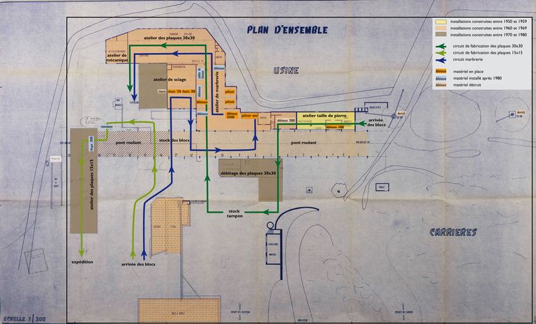Carrière de marbre et usine de taille de matériaux de construction Anglade, puis Fougerolles, actuellement La Pierre de France